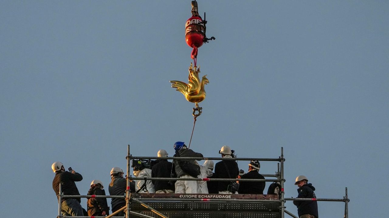 In Pivotal Moment Notre Dame Cathedral Spire Gets Golden Rooster