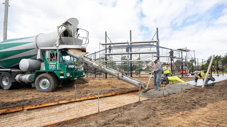 Construction work was underway last week at Herrick Park in...