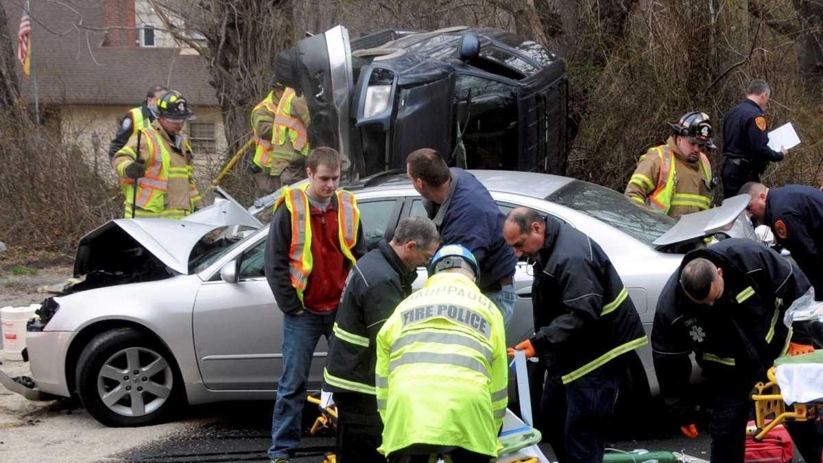 SUV flips in Hauppauge accident Newsday