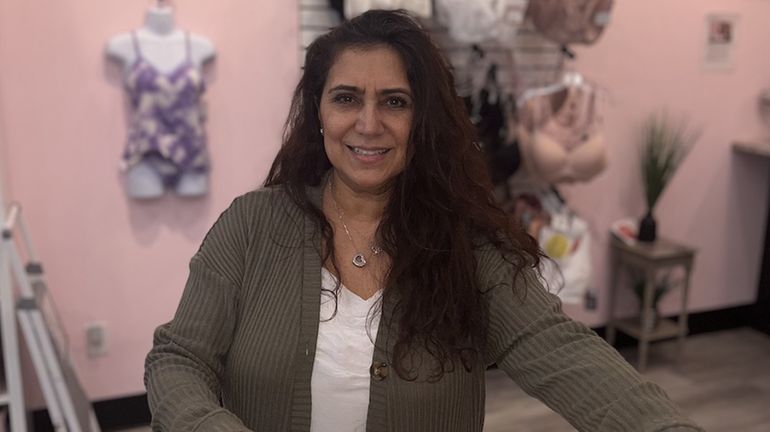 Angela Cascio owner of Angela's Bra Boutique at her shop in...