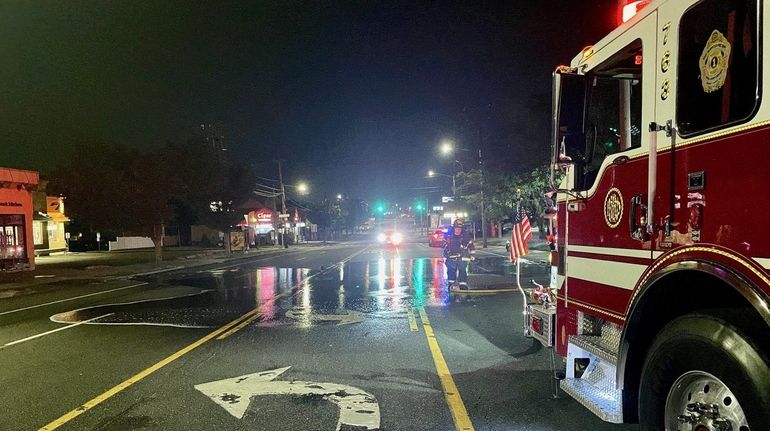 The scene of a fatal collision on the Hempstead Turnpike in...