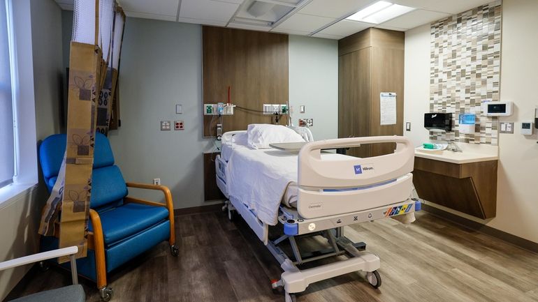Private patient rooms at Glen Cove Hospital’s new physical medicine...