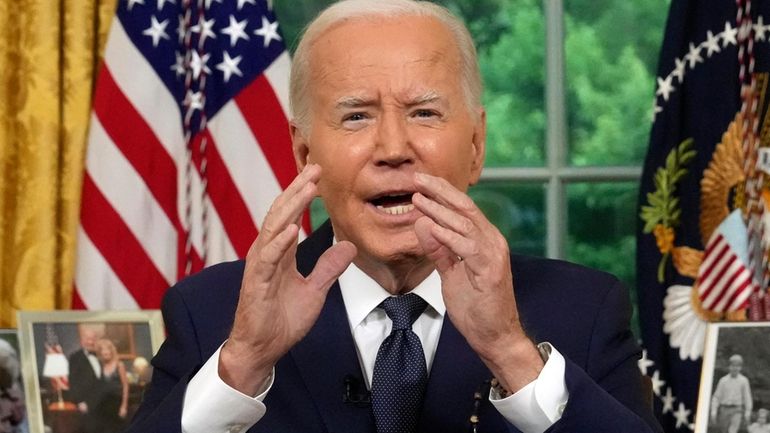 President Joe Biden addresses the nation from the Oval Office...