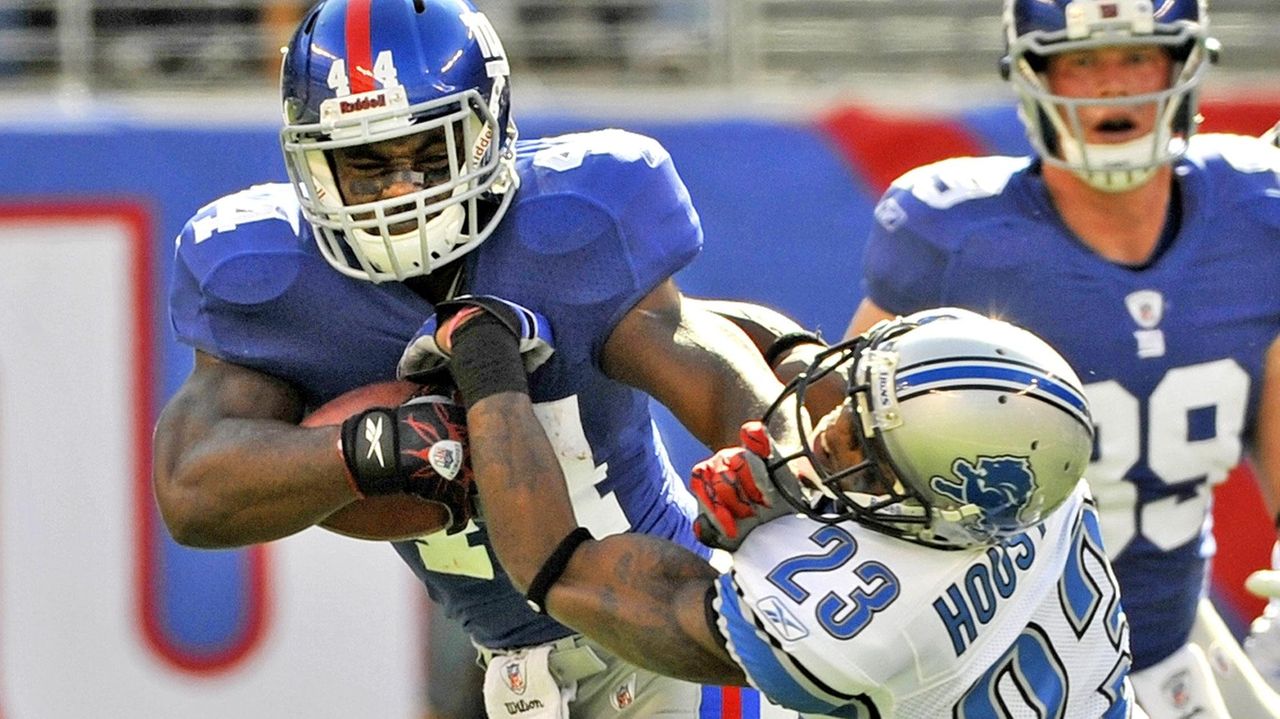 17 October 2010: New York Giants quarterback Eli Manning (10) attempts a  pass during the second half of the Detroit Lions vs New York Giants game at  the New Meadowlands Stadium in