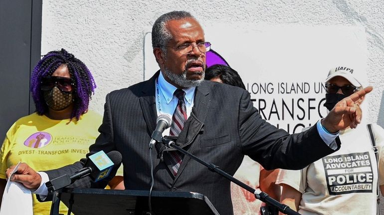 Attorney Frederick Brewington speaks during a press converence about changes...