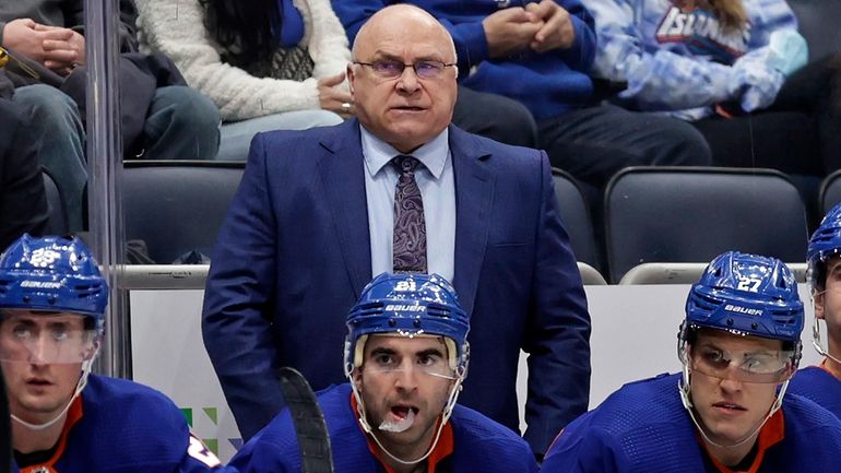 New York Islanders head coach Barry Trotz on Jan. 30,...