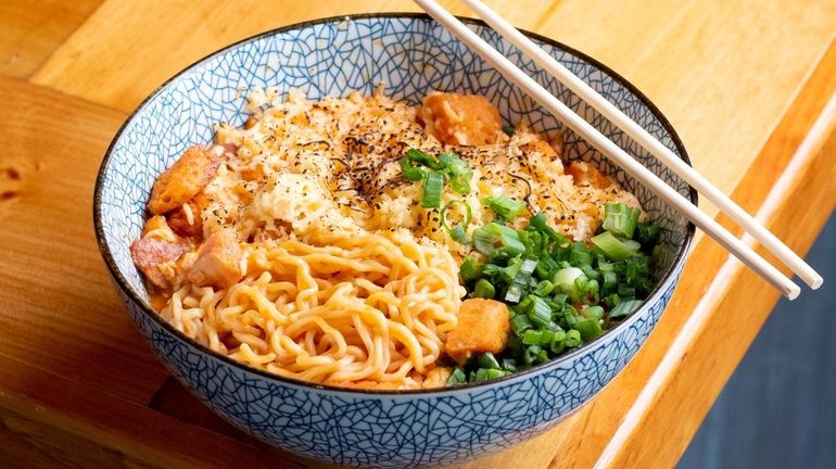 Grilled Cheese Noodles at MB Ramen in Huntington.