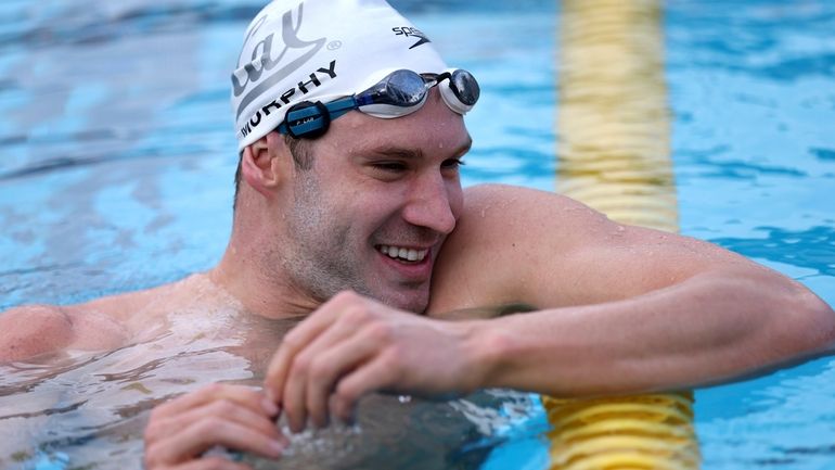 Ryan Murphy smiles during a training session Tuesday, Feb. 13,...