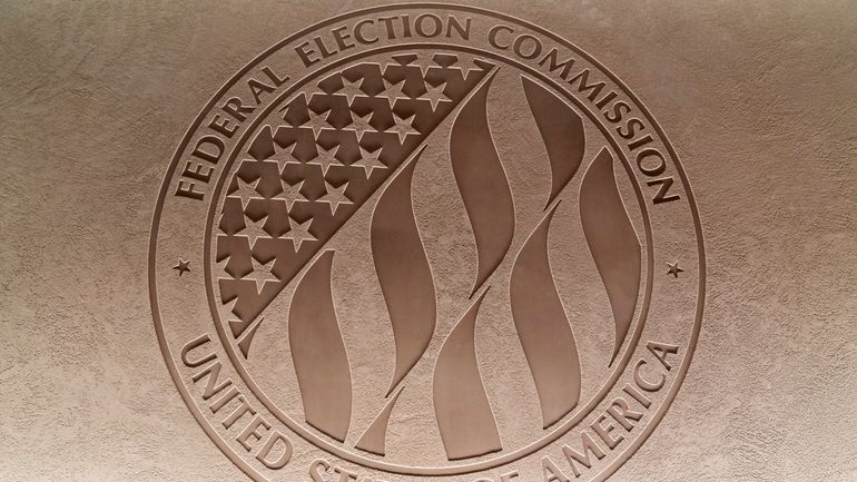 The Federal Election Commission emblem is seen at the Federal...