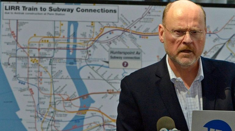 MTA chief Joe Lhota gives an update Sunday, July 9,...