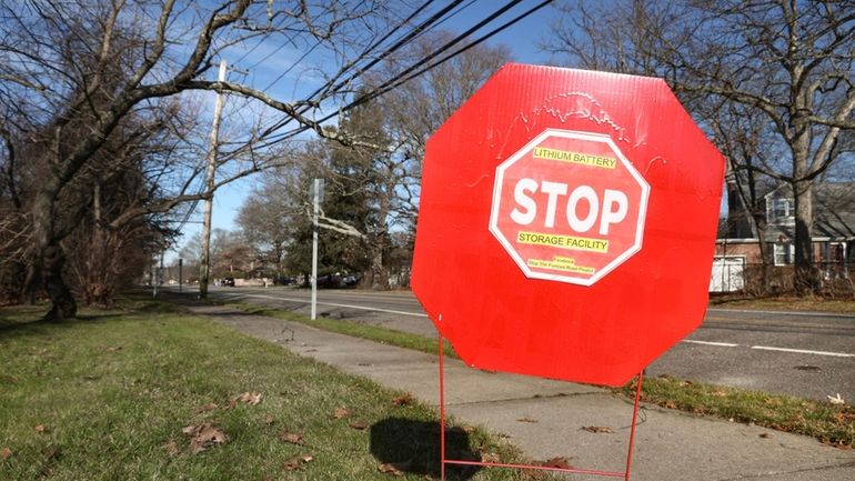 A sign along Morris Avenue in Holtsville on Dec. 13, 2023...