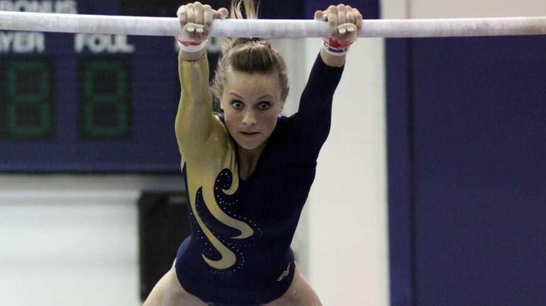Bethpage's Erin Roach during the Nassau High School girls gymnastics...