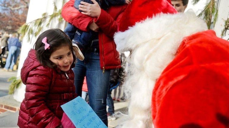 Ava Amato, 3, of Fort Salonga, is letter-perfect as she...