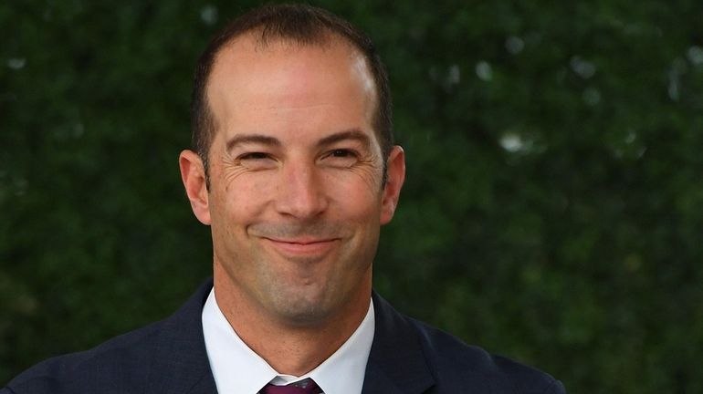 Billy Eppler, shown here in 2019 with the Angels, was...