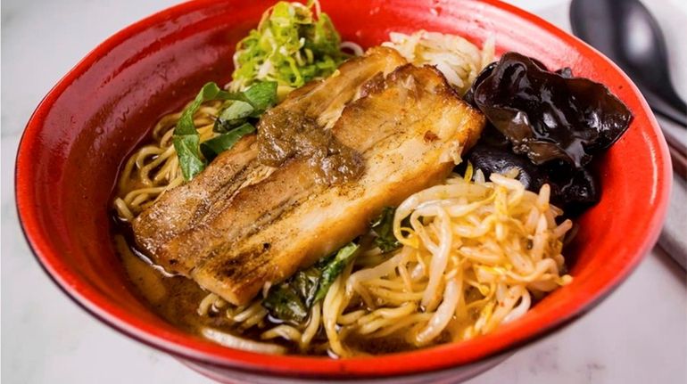 Tonkotsu pork ramen at eShin Noodle Bar in Stony Brook.