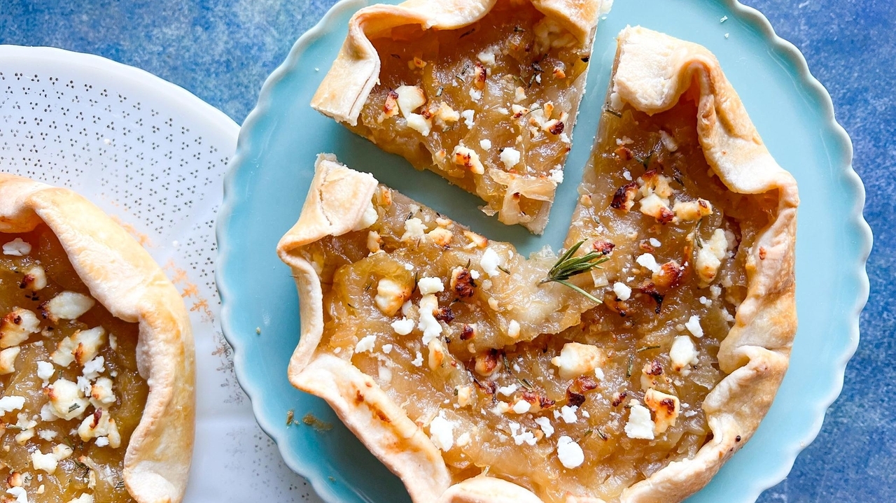 Elegant caramelized onion, feta and rosemary tarts Newsday