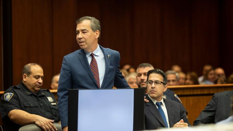 John LoTurco, standing, lead defense attorney for former NYPD Officer...