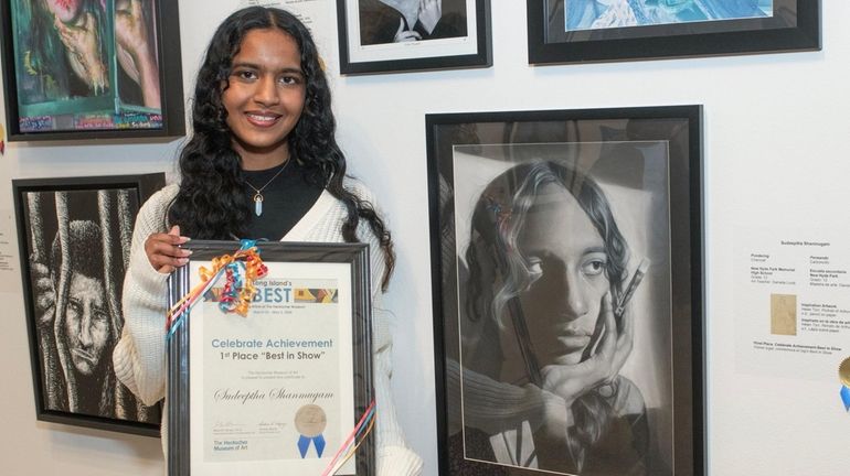 Sudeeptha Shanmugam, a senior at New Hyde Park Memorial High School, with...