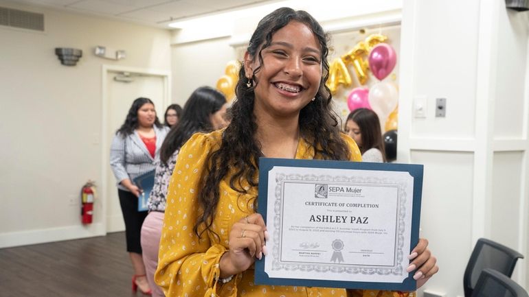 Ashley Paz, 15, of Central Islip, one of 13 girls...