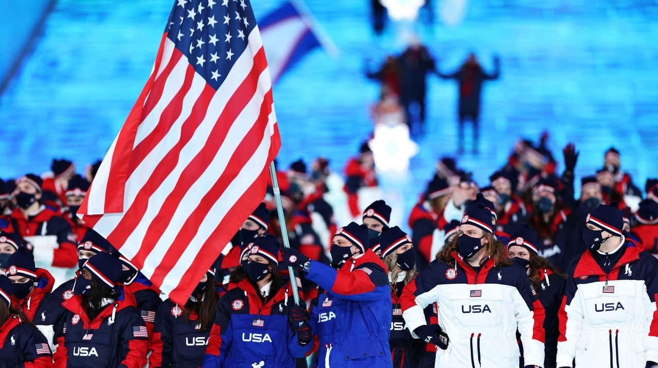Team USA at the Olympics opening ceremony Newsday