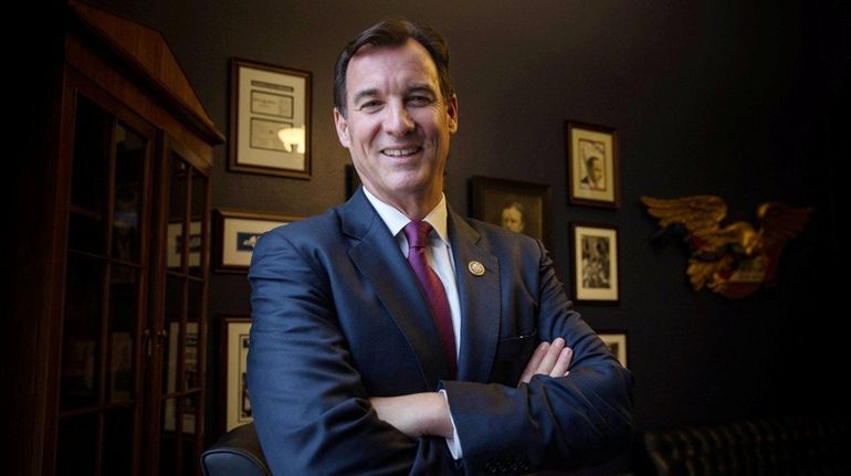 Rep. Tom Suozzi at a town hall meeting at the...