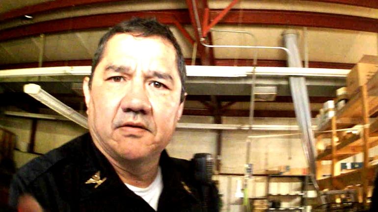 This image from Marion, Kan., Police Department body camera video...