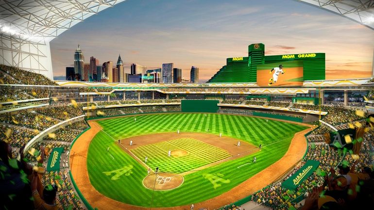 This rendering provided by the Oakland Athletics on May 26,...