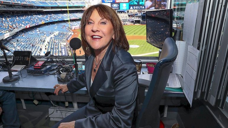 WFAN radio personality Suzyn Waldman in the radio booth prior...