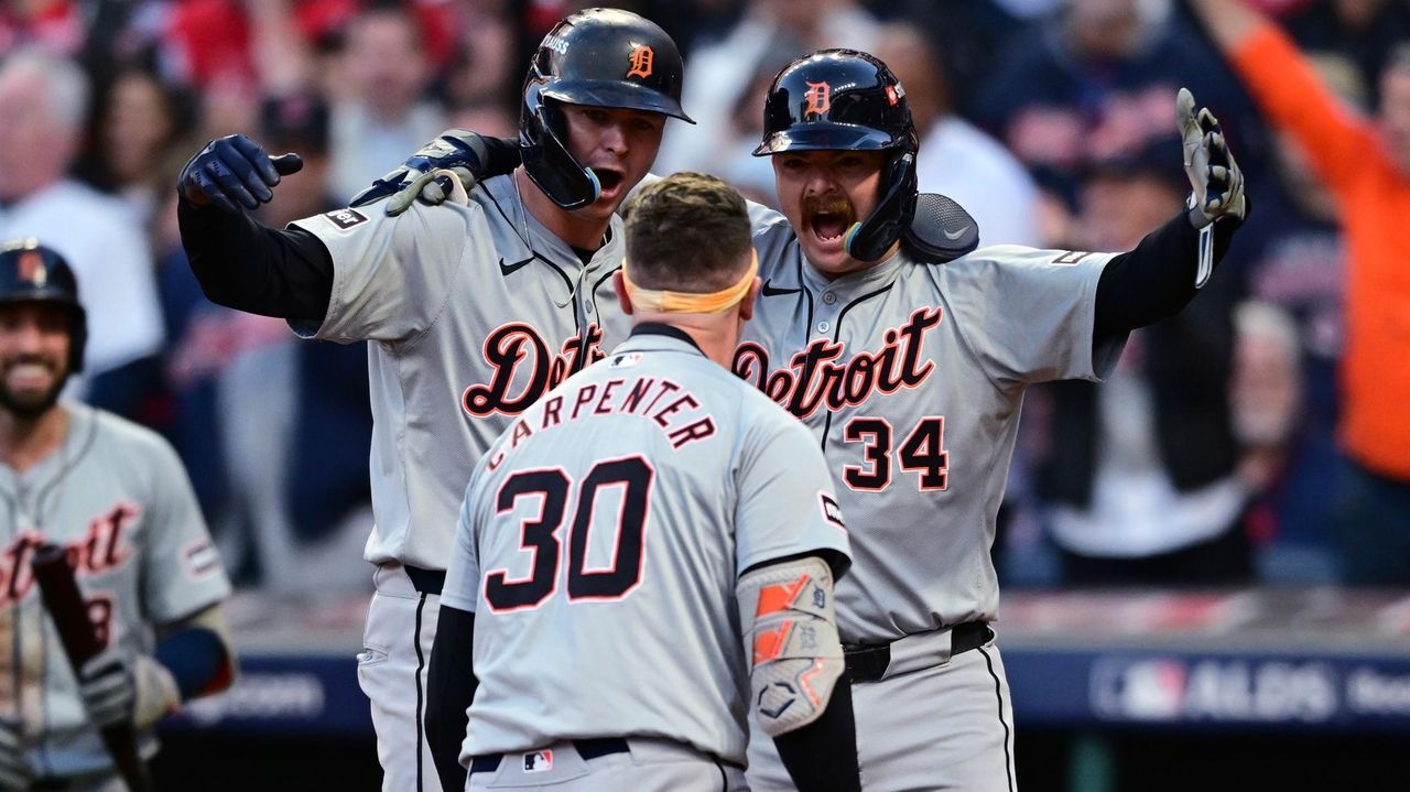 Carpenter becomes an October star when Clase’s ninth-inning home run leads the Tigers to a 3-0 victory over the Guardians