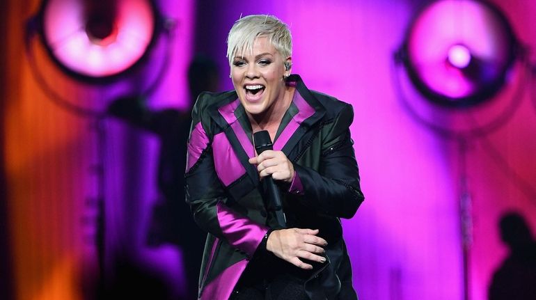 Pink performs at the Rod Laver Arena on July 16,...