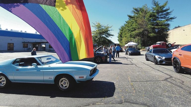 Vintage and souped-up cars Sunday at the Rainbow Rides meetup...