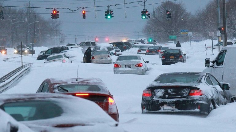 Route 347 in the aftermath of the blizzard on Feb. 8...