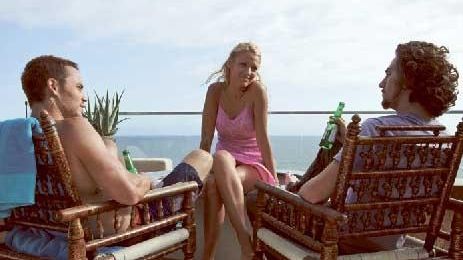 (L-R) Taylor Kitsch, Blake Lively and Aaron Johnson in "Savages"...