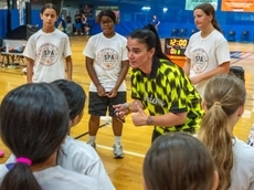 Former WNBA player Prahalis-Holmes holds girls basketball clinic in Hauppauge
