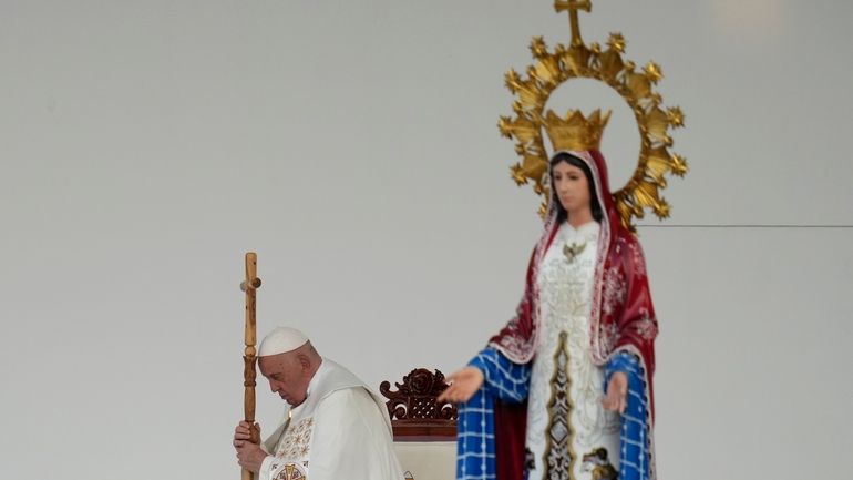 Pope Francis leads the holy mass at Gelora Bung Karno...