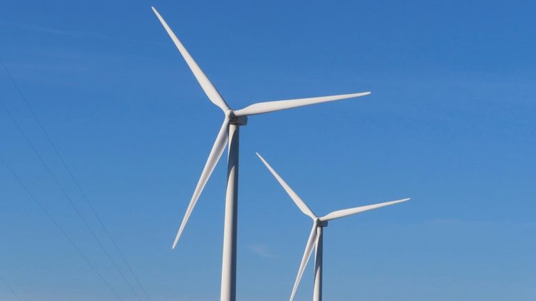 Land-based wind turbines spin in Atlantic City. N.J. on Nov....