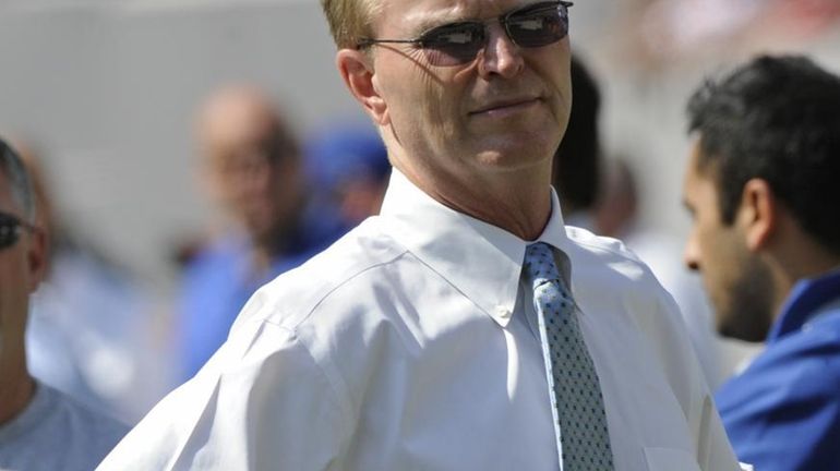 New York Giants owner John Mara watches the Giants football...