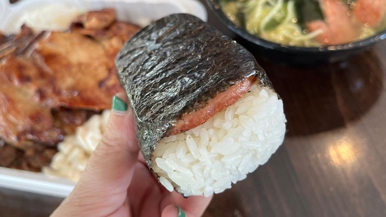 Spam musubi is similar to sushi, but with grilled Spam...