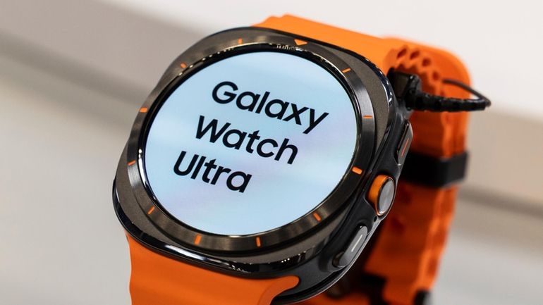 Samsung Galaxy Watch Ultra is displayed during a media preview...