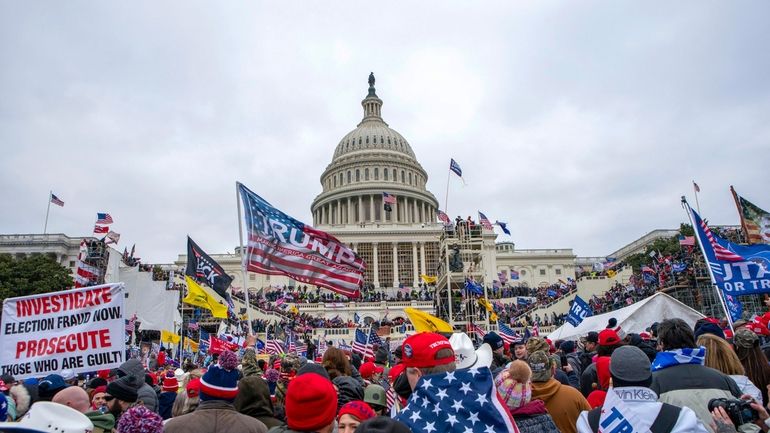 Rioters loyal to President Donald Trump at the U.S. Capitol...