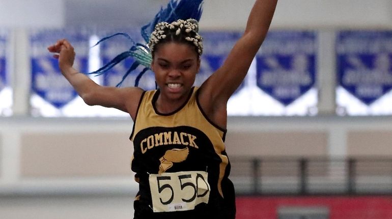 Commack's Alissa Braxton competes in the long jump during the...