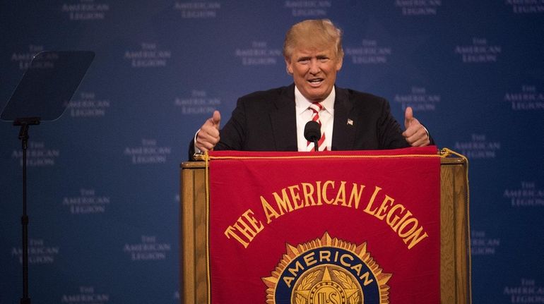 Donald Trump got a warm welcome at an American Legion...