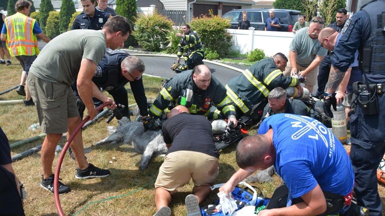 An off-duty Suffolk County police officer, who is a volunteer...