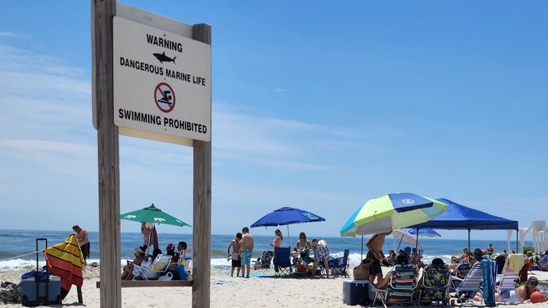 The scene at Smith Point County Beach in Shirley on July 3,...