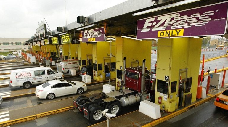 The toll plaza on the Bronx side of the Whitestone...