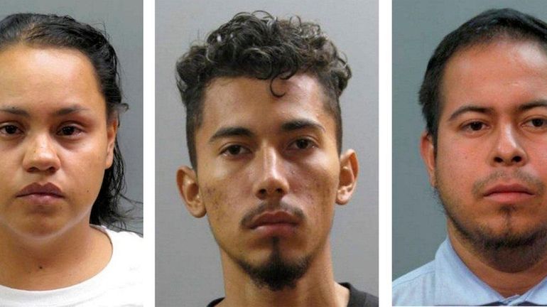 Murder suspects Laura Campos, Kevin Granados-Coreas and Carlos Portillo.