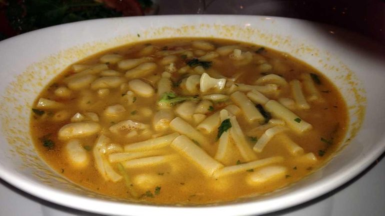 Pasta e fagioli soup at Porto Fino restaurant in Huntington....