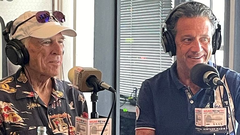 Jimmy Buffett, left, dropped in on Sag Harbor radio station...