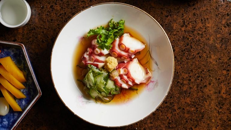 Octopus in vinegar sauce at Yamaguchi in Port Washington.