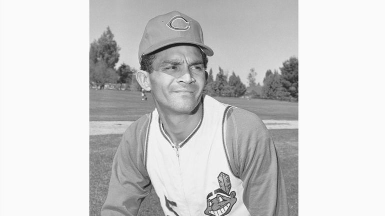 Cleveland Indians outfielder Vic Davalillo poses for a photo in...